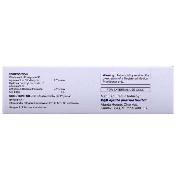 Peroclin 2.5% Gel by Ajanta - Benzoyl Peroxide for Acne Treatment - Caresupp.in