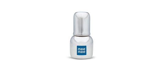 Mee Mee Premium Steel Feeding Bottle, Silver - 120 ml