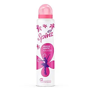 Spinz Mystic White Perfumed Deo for Women, with Fresh Lily Fragrance for 24 Hours Long Lasting Freshness - 200ml