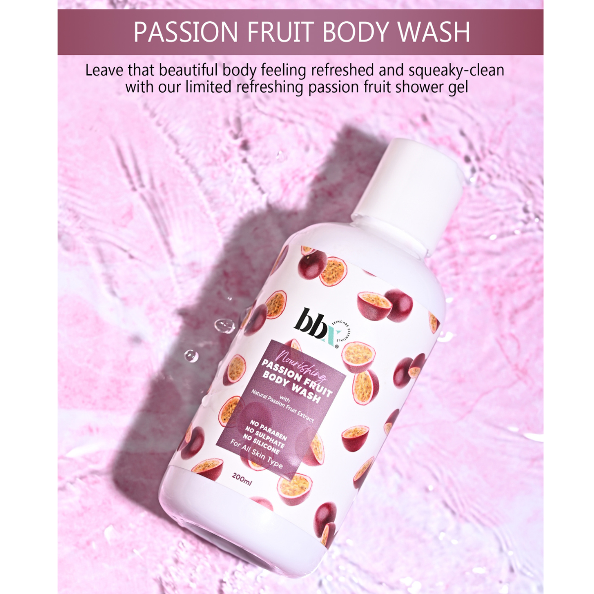 BBX Skincare Passion Fruit Extracted Body Wash for Dullness and Dryness Skin