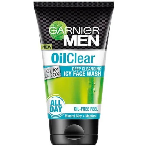 Garnier Men Oil Clear Clay D-Tox Deep Cleansing Icy Face Wash 100g: Ultimate Oil Control Solution