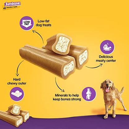 Pedigree Jumbone Dog Treat – Chicken & Lamb Flavour, 180g (Pack of 2): Double Delight Crunchy Chew for Canine Joy