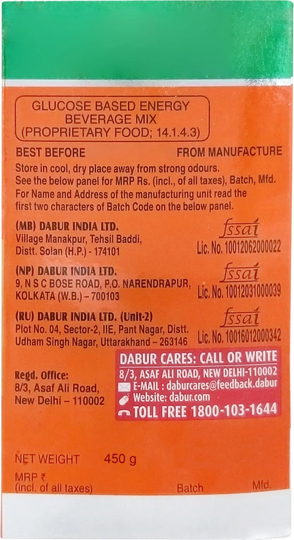 Dabur GlucoPlus-C Orange Energy Boost 450g – Buy 1 Get 1 Free - Caresupp.in