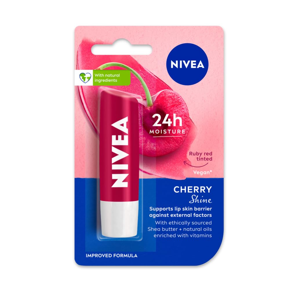 NIVEA Cherry Shine Lip Balm  4.8 gm -(Pack of 1)