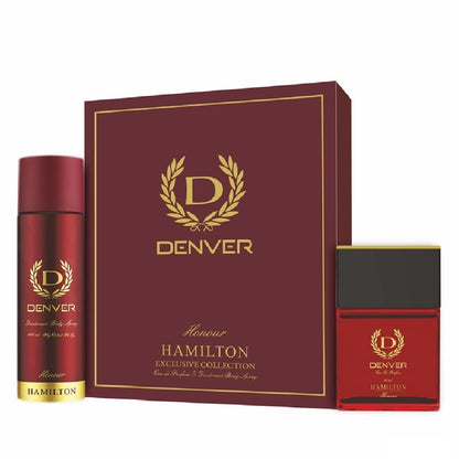DENVER Honour Gift Set - Deodorant (165ML) + Perfume (60ML), Luxury Perfume Deo for Men