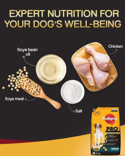 Pedigree PRO Senior Dry Dog Food - 1.2kg Pack, for Dogs Over 7 Years Old, Promotes Vitality