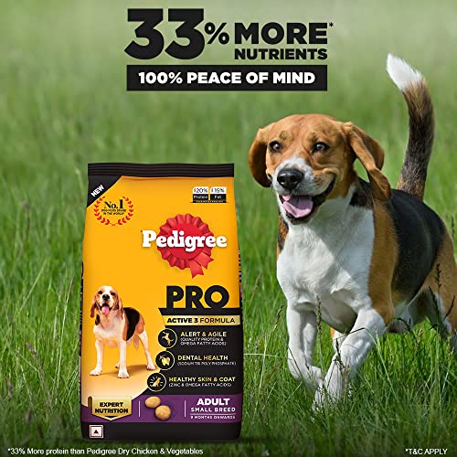 Pedigree PRO Small Breed Adult Dry Dog Food - 1.2 kg Pack, Designed for Dogs 18 Months and Older