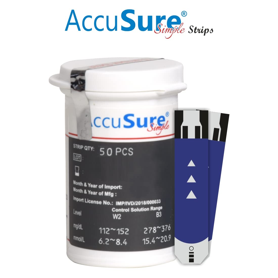 Medicine Name - Accusure Simple Gluco Strips 50It contains - Silodosin (4Mg) + Dutasteride (0.5Mg) Its packaging is -50 Test Strip in a box