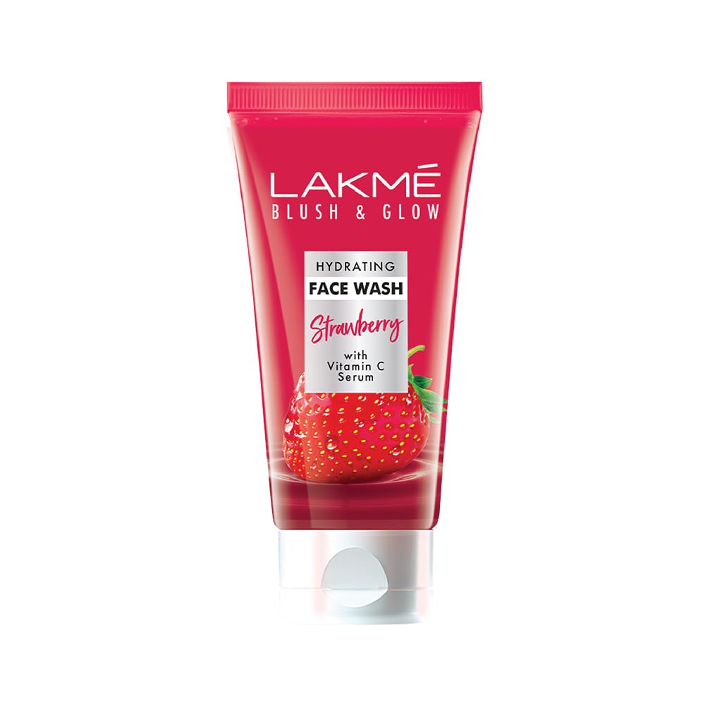 buy online Lakme Blush & Glow Strawberry Refreshing Gel Face Wash 100 gm at the best price in india 