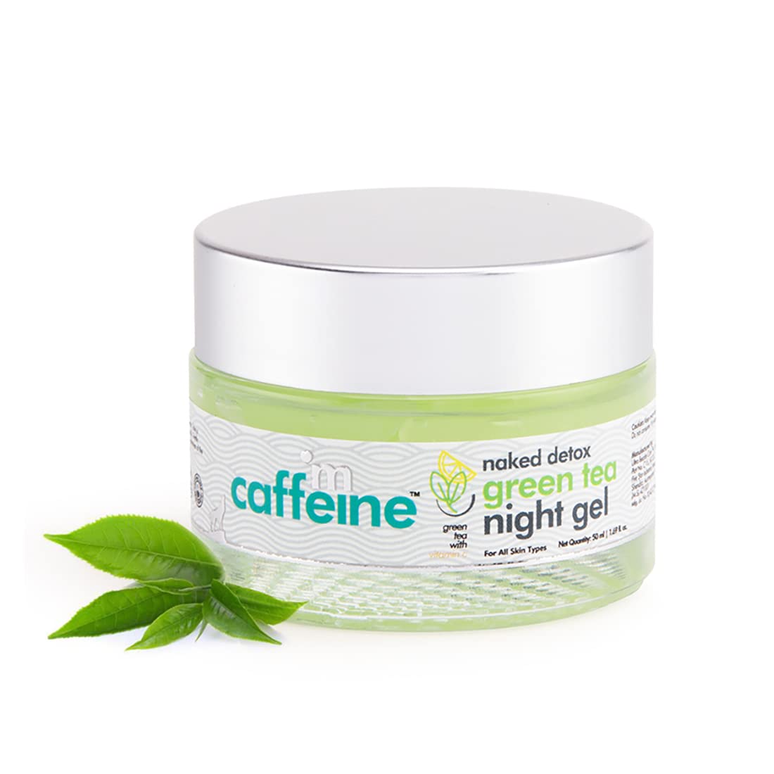 MCaffeine Vitamin C Green Tea Night Cream with Hyaluronic Acid - 72 Hrs Hydrating Night Gel - 50ml