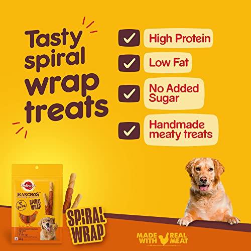Pedigree RANCHOS Spiral Wrap - 60g, Irresistible Dog Treat for a Flavorful Snacking Experience