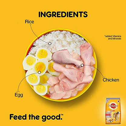 Pedigree Puppy with Chicken, Egg, and Rice (New Formula) - 3 kg (High Protein), Nourishing Choice for Growing Puppies.
