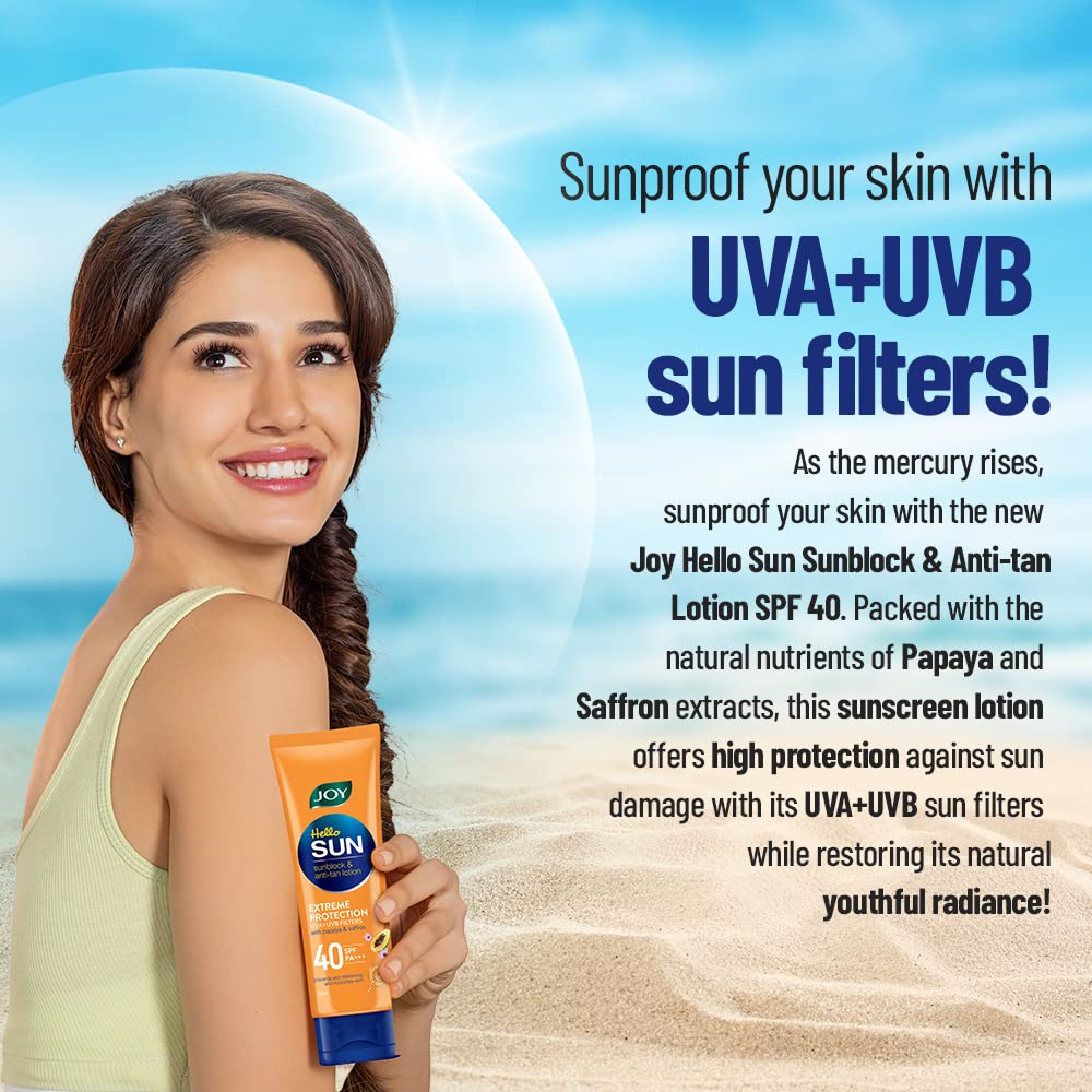 Joy Hello Sun Sunblock & Anti Tan Lotion Sunscreen SPF 40 PA+++(120ml)