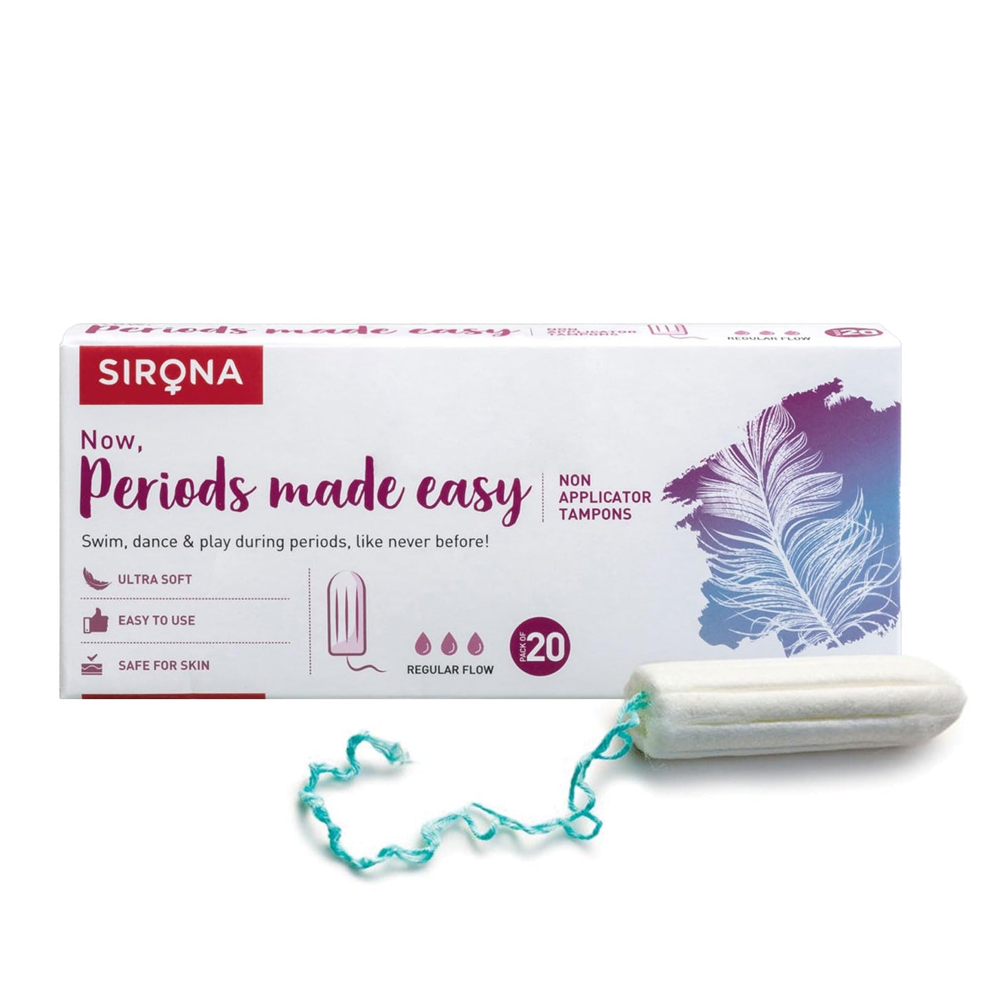 Sirona Period Made Easy Tampons For Heavy Flow (1 Box of 20 Tampons)