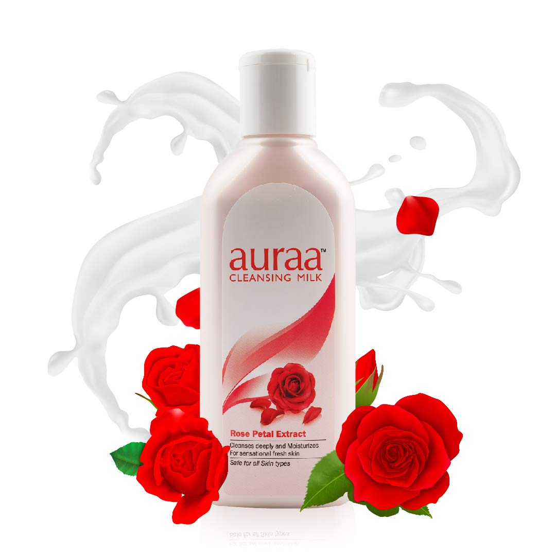 Auraa Cleansing Milk Rose Petal Extract - 200ml & Auraa Cleansing Milk Aloe Vera Extract-200ml | Safe for all Skin Types | ( Pack of 2)  [Product Information & Review]