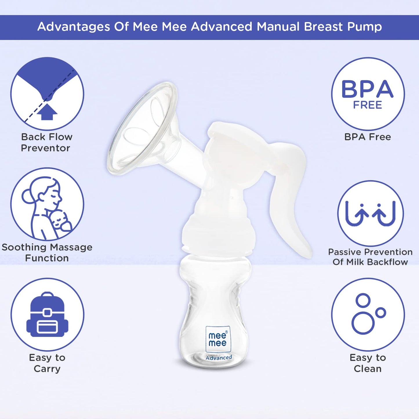 Mee Mee Advanced Manual Breast Pump with 180° Rotating Handle