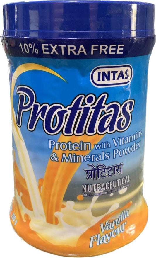 Protitas Vanilla Protein Powder with Added Vitamins and Minerals - 220gm
