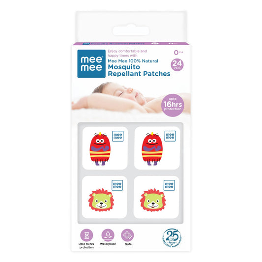 Mee Mee 100% Natural Mosquito Repellant Waterproof Patches upto 16 Hour Protection for New Born, Baby & Kids- 24 pcs