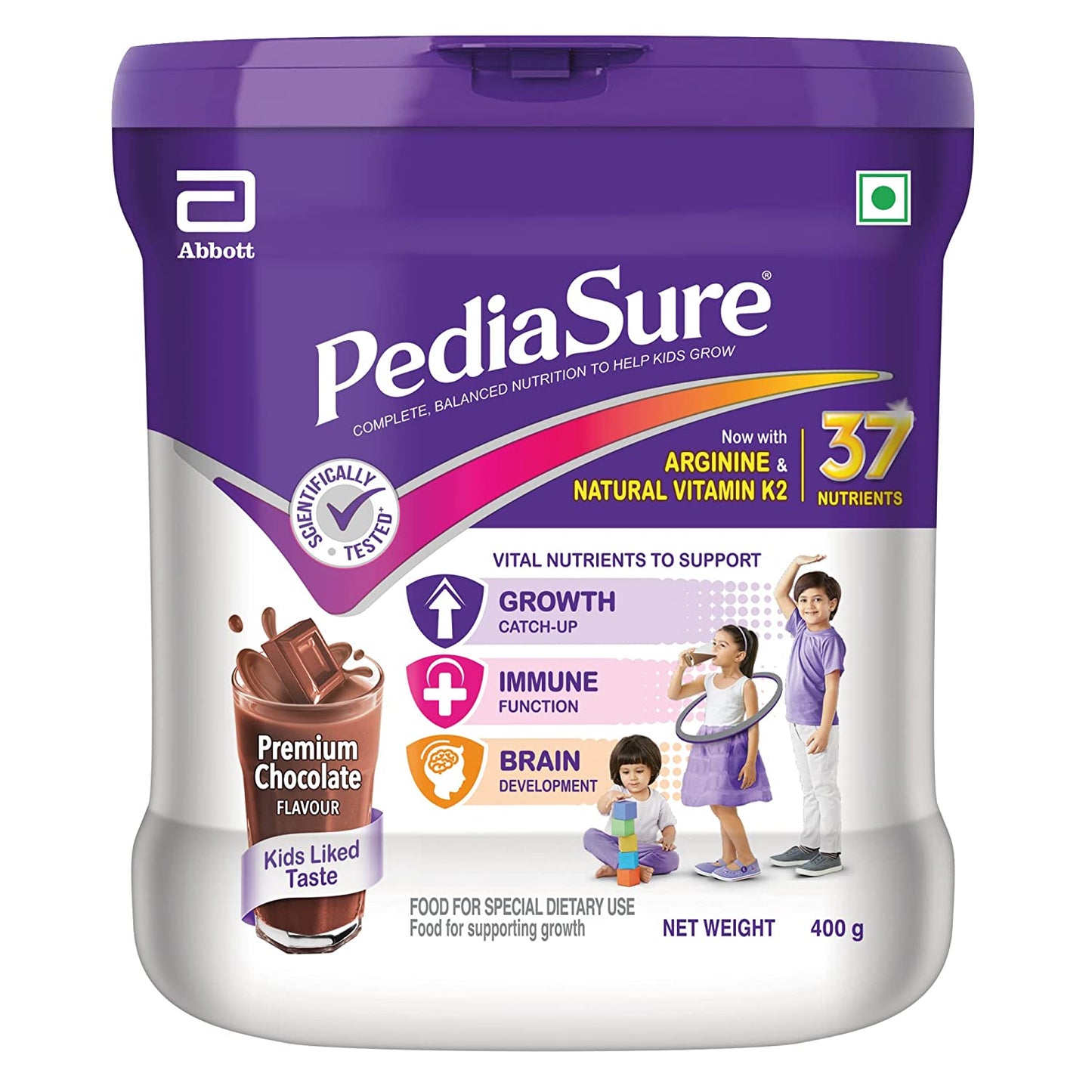 PediaSure Health and Nutrition Drink Powder for Kids Growth (Chocolate) - 400gm jar
