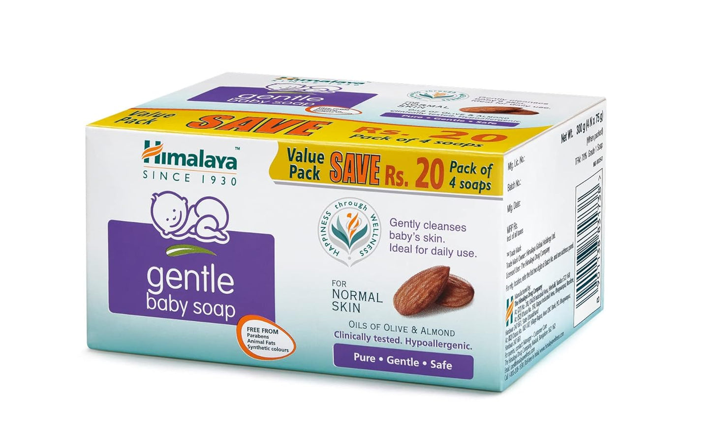Himalaya Gentle Baby Soap (75GM each) - Pack of 4
