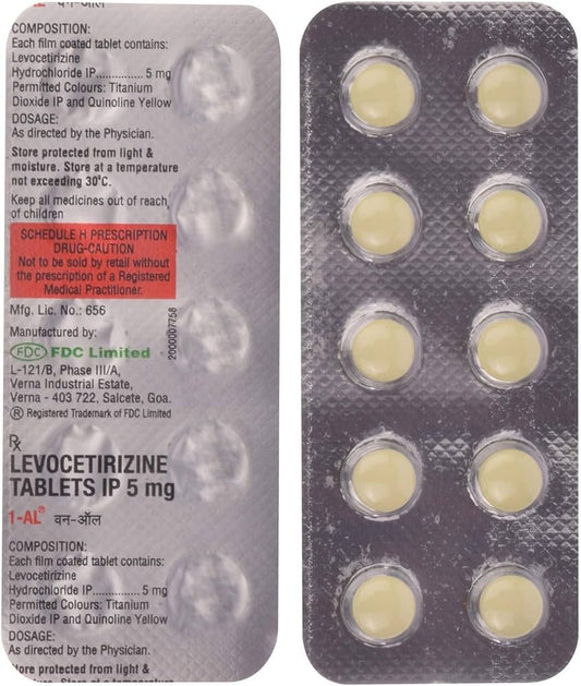 Medicine Name - 1-Al 10 Tablet- 10It contains - Levocetirizine (10Mg) Its packaging is -10 Tablet in a strip