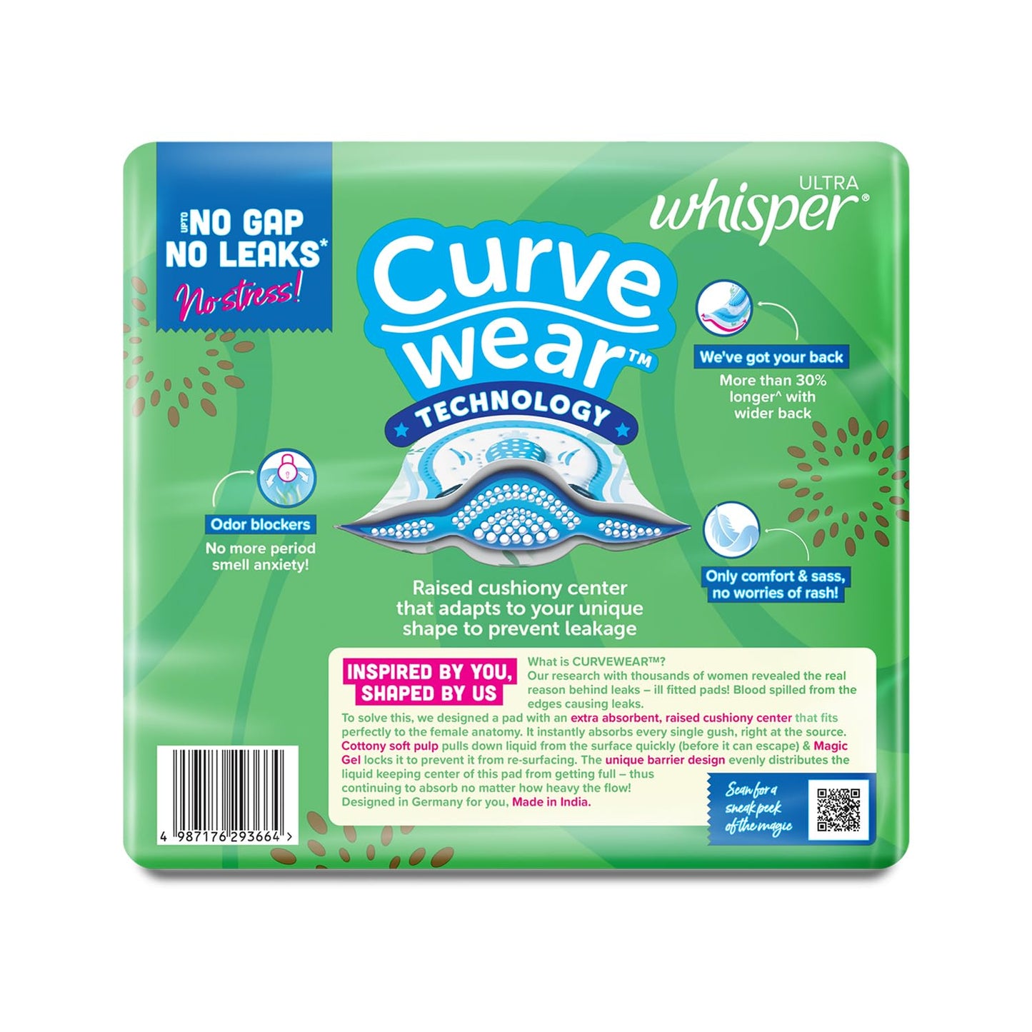 Whisper Ultra Clean Sanitary Pads for Women Suitable for Heavy flow, size ( XL+) - (50 Pads)