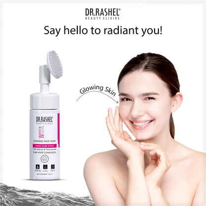 Dr.Rashel White Skin Foaming Face Wash For Fades Dark Spots With With Arbutin & Niacinamide For Pure White Complexion -150ml