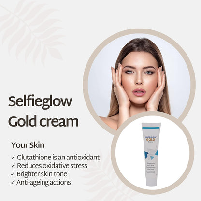 Selfie Glow Gold Cream Glutathione Kojic Hydroquinone  Aloe vera- 20Gm  [Product Information & Review]