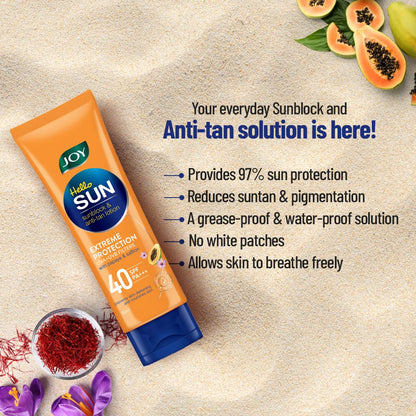 Joy Hello Sun Sunblock & Anti Tan Lotion Sunscreen SPF 40 PA+++(120ml)