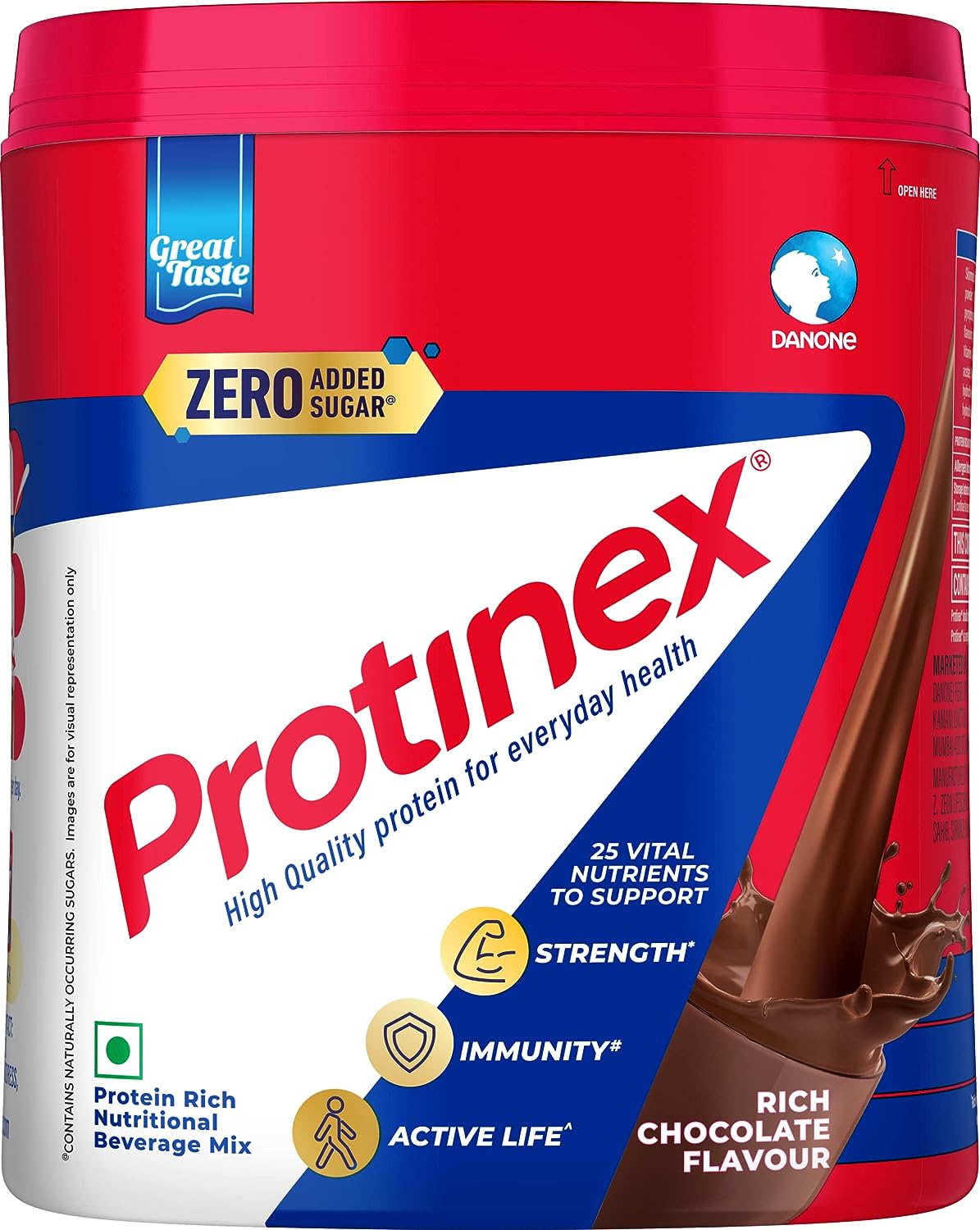Protinex Nutritional Protein Drink Mix-Enhance Strength, Boost Immunity, and Embrace an Active Life with 25 Essential Nutrients (Rich Chocolate Flavor) - 400gm Jar