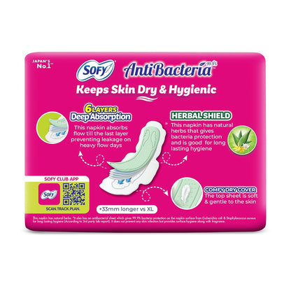 Sofy Antibacteria Sanitary Pads (Super XL Plus) - Pack of 30