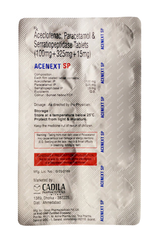 Acenext Sp 100 Mg/500 Mg/15 Mg Tablet- 10