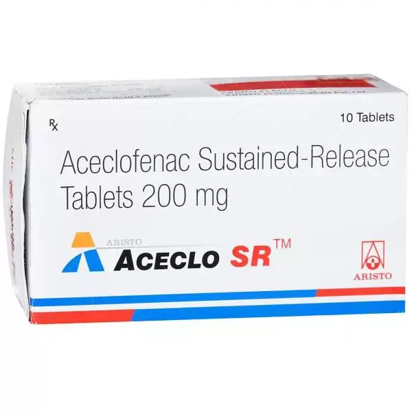 Medicine Name - Aceclo Sr Tablet- 10It contains - Aceclofenac (200Mg) Its packaging is -10 Tablet SR in a strip