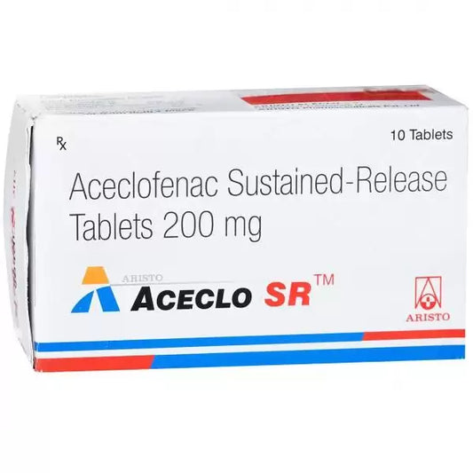 Medicine Name - Aceclo Sr Tablet- 10It contains - Aceclofenac (200Mg) Its packaging is -10 Tablet SR in a strip