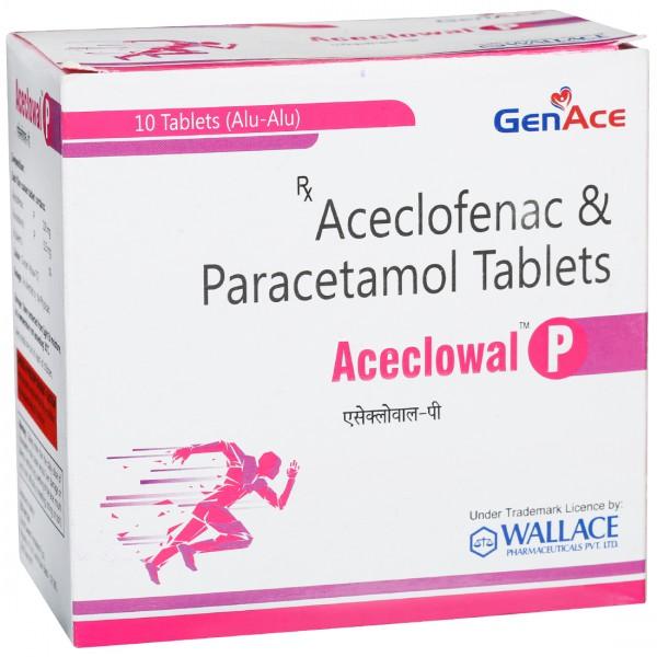 Medicine Name - Aceclowal-P TabletIt contains - Aceclofenac (100Mg) + Paracetamol (500Mg) Its packaging is -10 Tablet in a strip