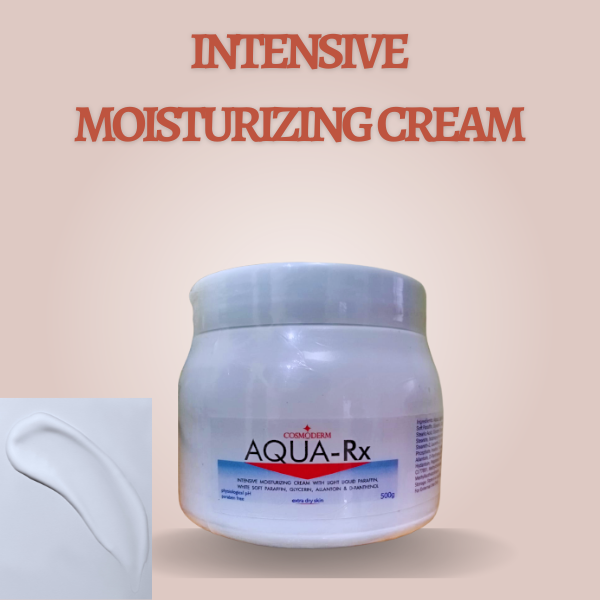 Cosmoderm AQUA-Rx Intensive Moisturizing Cream - 500g, for Extra dry Skin , Physiological pH, Paraben free