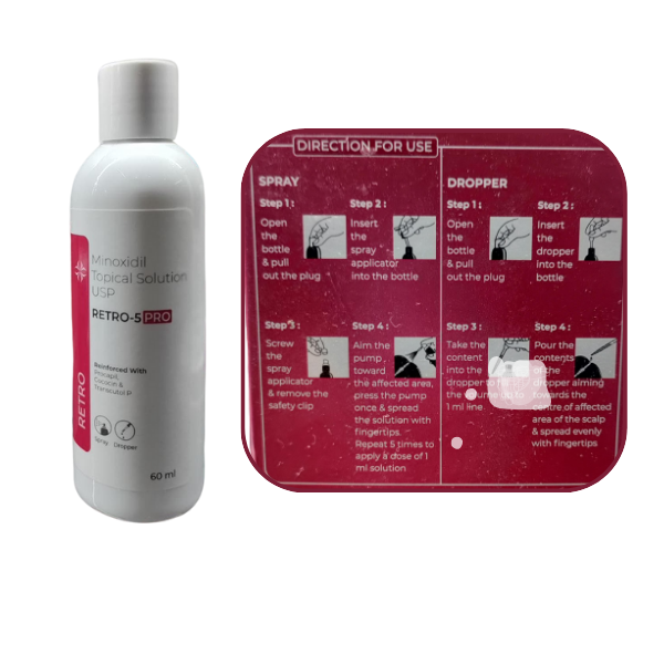 Buy Online Retro - 5 PRO Minoxidil Topical Solution at best prize in India
