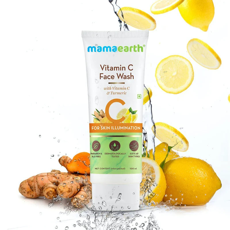 Mama Earth Vitamin C Face Wash - Brighten Your Skin with Natural Nourishment - 100ml