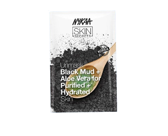 Nykaa Skin Secrets Black Mud + Aloe Vera Sheet Mask For Purified & Hydrated Skin-(Pack of two)