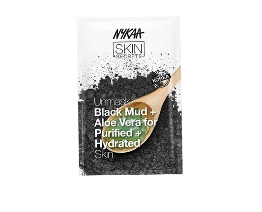 Nykaa Skin Secrets Black Mud + Aloe Vera Sheet Mask For Purified & Hydrated Skin-(Pack of two)