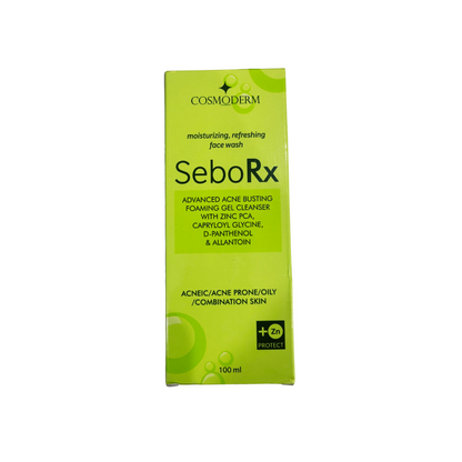Sebo Rx Face Wash by Cosmoderm India - For Acne and Excess Oil on Skin 100ml Each-Pack of 2