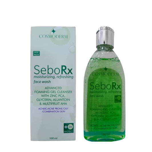 Sebo Rx Face Wash by Cosmoderm India - For Acne and Excess Oil on Skin - 100ml (1-UNIT )