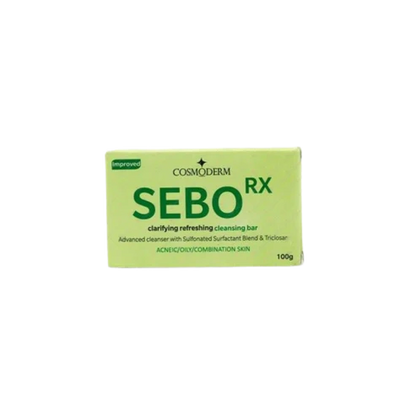 Sebo Rx Soap by Cosmoderm India - For Acne and Excess Oil on Skin (100gm each) - Pack of 2