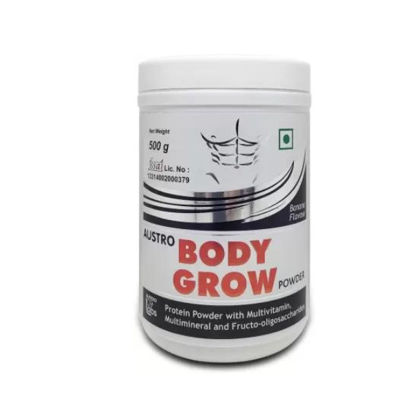 Austro Body Grow Powder Banana Flavour - 500gm  [Product Information & Review]