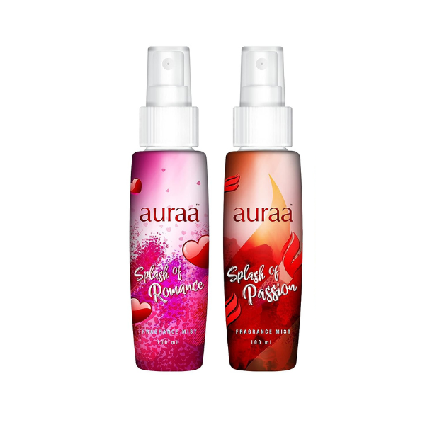 Auraa Fragrance Splash of Romance & Passion Mist - 100ml Each