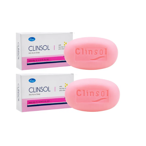 buy online  Clinsol Anti-Acne Soap For Acne And Pimple Free Skin with Tea Tree Oil And Vitamin E (75gm each) - Pack of 2 at the best price in india 