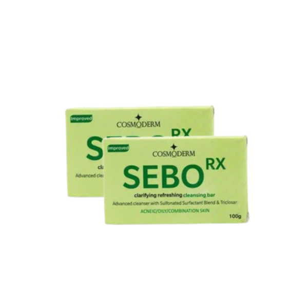 Sebo Rx Soap by Cosmoderm India - For Acne and Excess Oil on Skin (100gm each) - Pack of 2