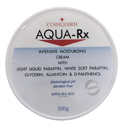 Cosmoderm AQUA-Rx Intensive Moisturizing Cream - 500g, for Extra dry Skin , Physiological pH, Paraben free