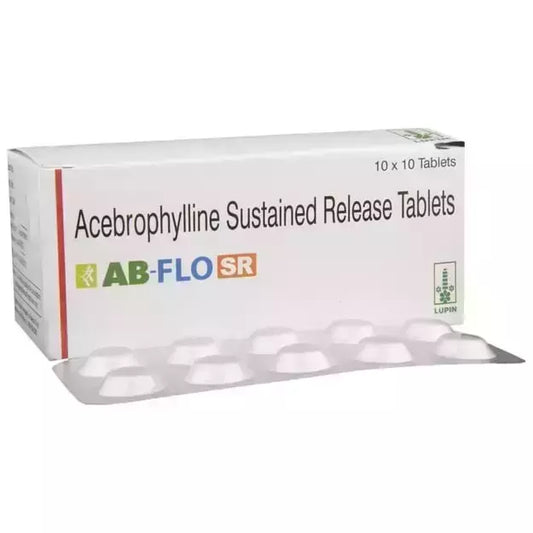 Medicine Name - Ab-Flo Sr Tablet- 10It contains - Acebrophylline (200Mg) Its packaging is -10 Tablet SR in a strip