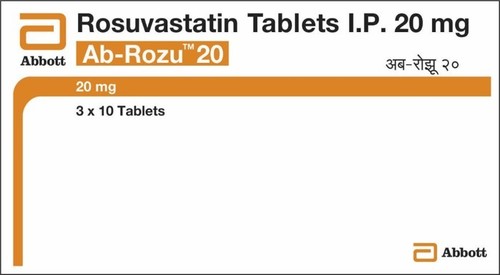 Medicine Name - Ab Rozu 20mg Tablet-10It contains - Rosuvastatin (20mg) Its packaging is -10 Tablets in a Strip